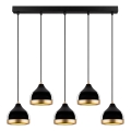Lustre em cabo YILDO 5xE27/40W/230V preto/dourado