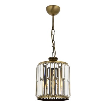 Lustre em corrente CRYSTALLINE 1xE27/6W/230V bronze