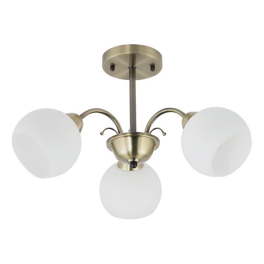 Lustre em haste NESTOR 3xE27/40W/230V latão