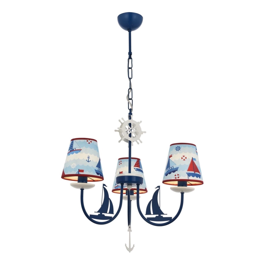 Lustre infantil BOAT 3xE14/40W/230V azul