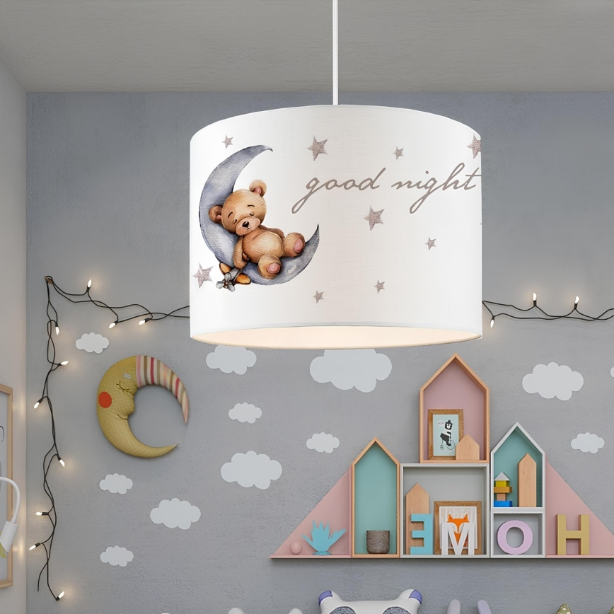 Lustre infantil CANDY 1xE27/40W/230V branco/castanho