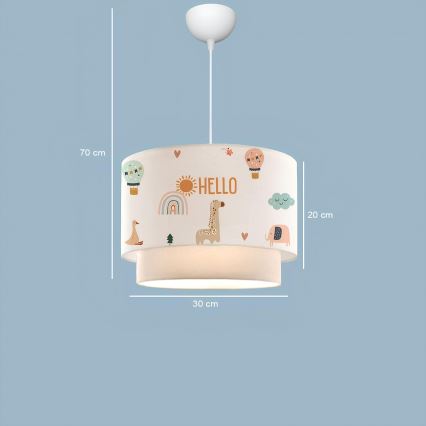 Lustre infantil CANDY 1xE27/40W/230V branco/multicolorido