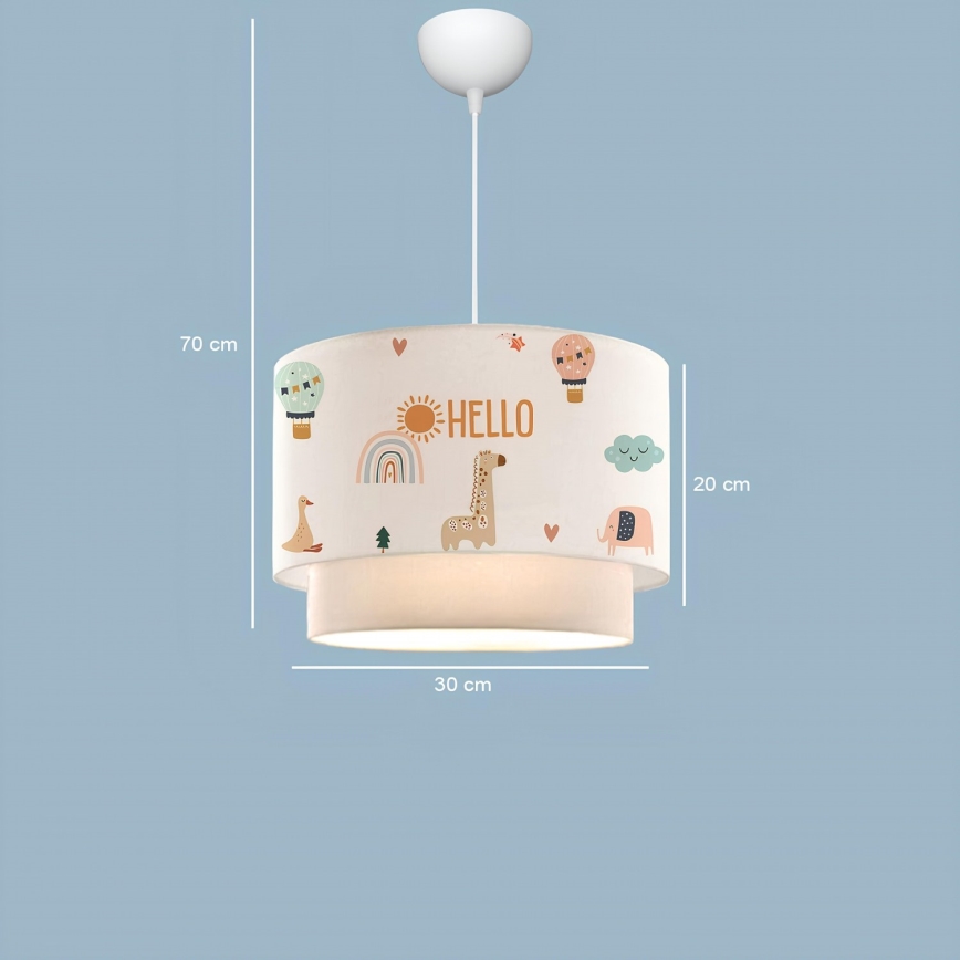 Lustre infantil CANDY 1xE27/40W/230V branco/multicolorido