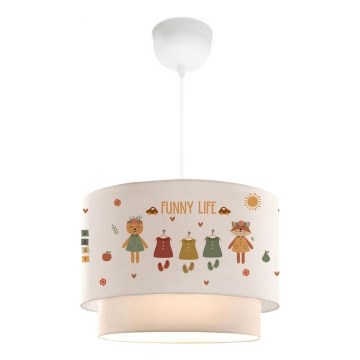 Lustre infantil CANDY 1xE27/40W/230V branco/multicolorido