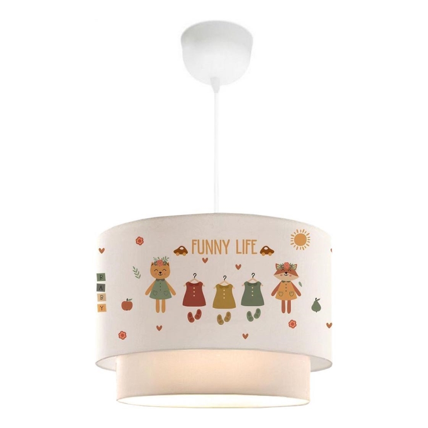 Lustre infantil CANDY 1xE27/40W/230V branco/multicolorido