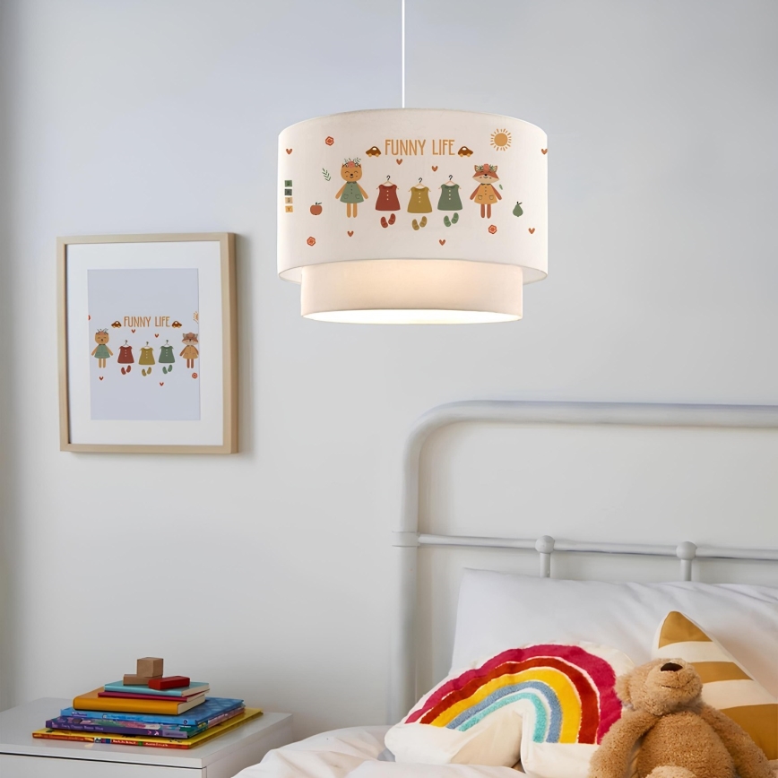 Lustre infantil CANDY 1xE27/40W/230V branco/multicolorido