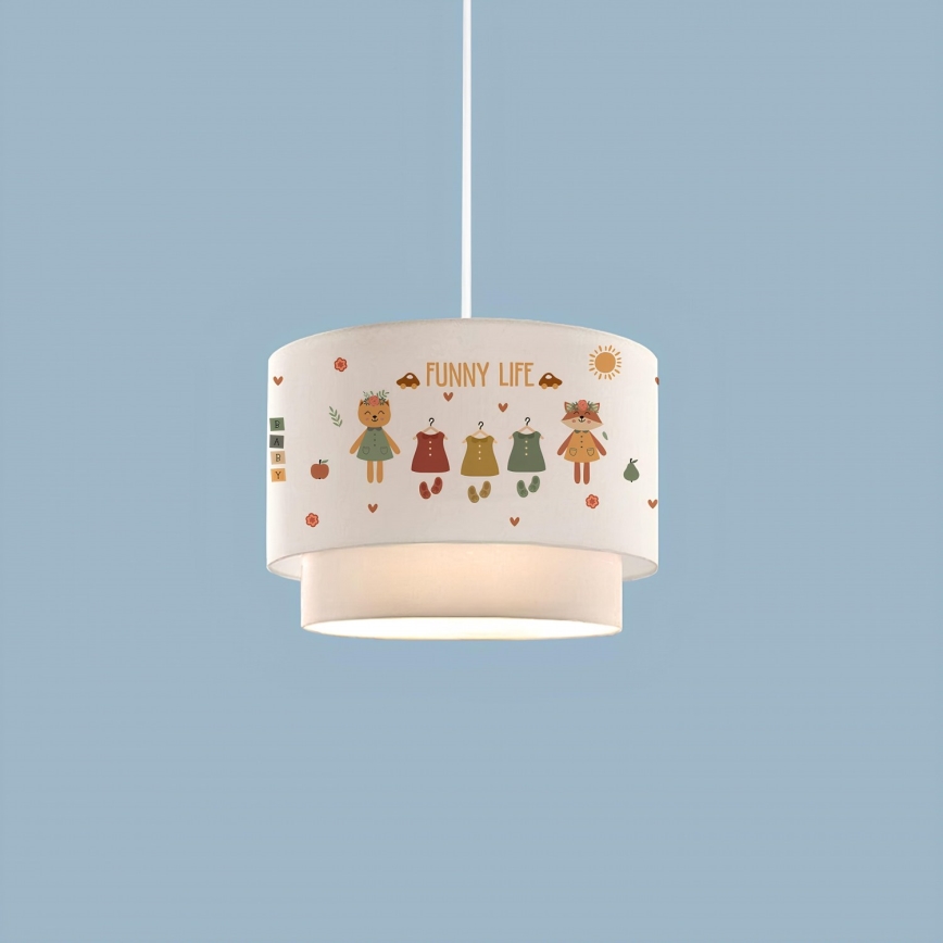 Lustre infantil CANDY 1xE27/40W/230V branco/multicolorido