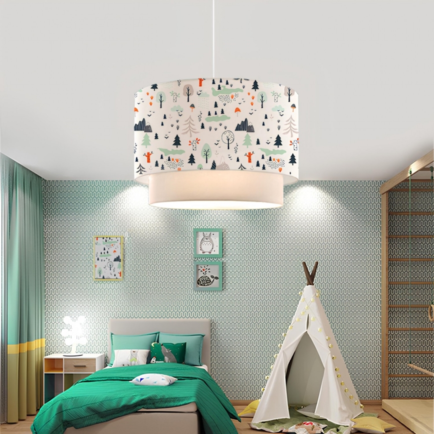 Lustre infantil CANDY 1xE27/40W/230V branco/multicolorido