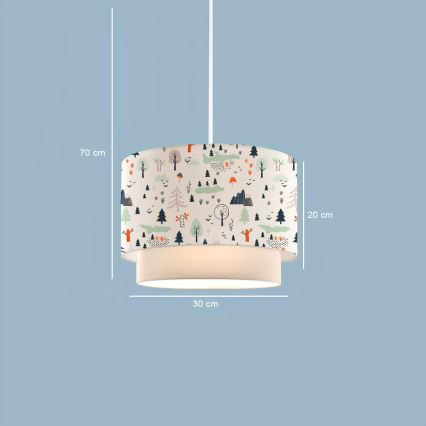Lustre infantil CANDY 1xE27/40W/230V branco/multicolorido