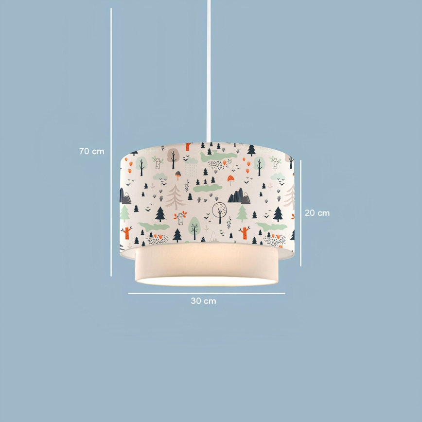 Lustre infantil CANDY 1xE27/40W/230V branco/multicolorido