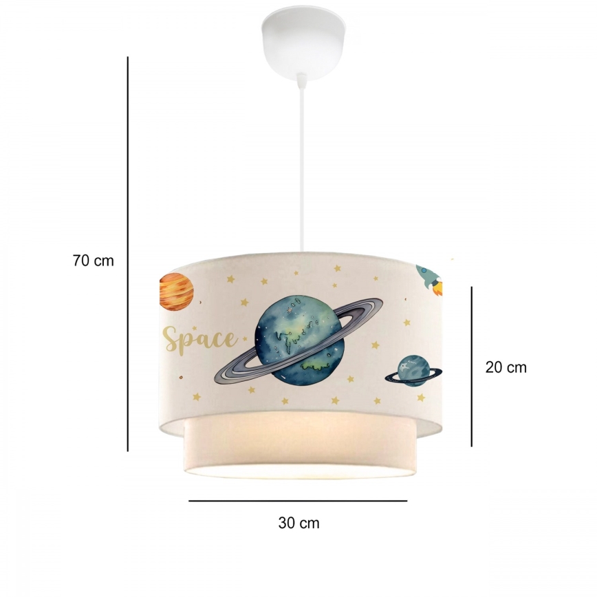 Lustre infantil CANDY 1xE27/40W/230V branco/multicolorido