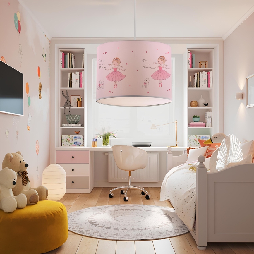 Lustre infantil CANDY 1xE27/40W/230V rosa