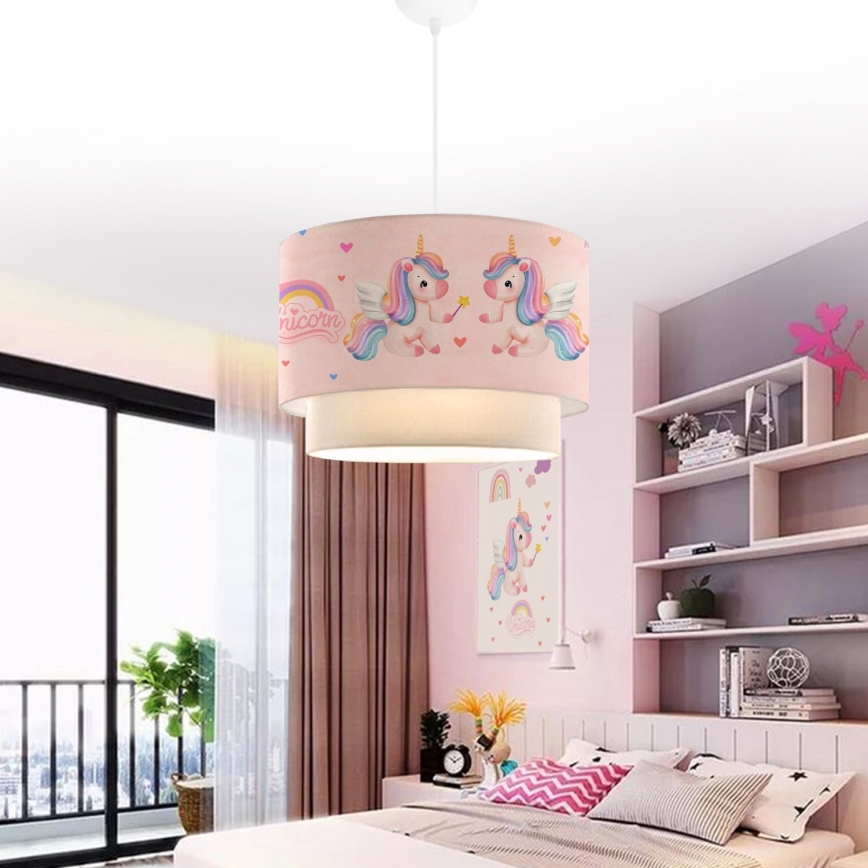 Lustre infantil CANDY 1xE27/40W/230V rosa