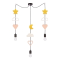Lustre infantil com cabo TRIO 3xE27/20W/230V amarelo/branco/rosa