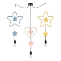 Lustre infantil com cabo TRIO 3xE27/20W/230V azul/rosa/amarelo
