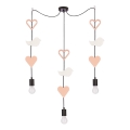 Lustre infantil com cabo TRIO 3xE27/20W/230V rosa/branco