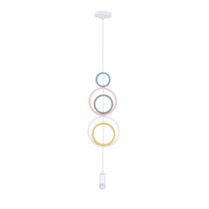 Lustre infantil suspenso por cabo HOOPS 1xE27/20W/230V pr. 19 cm multicolorido