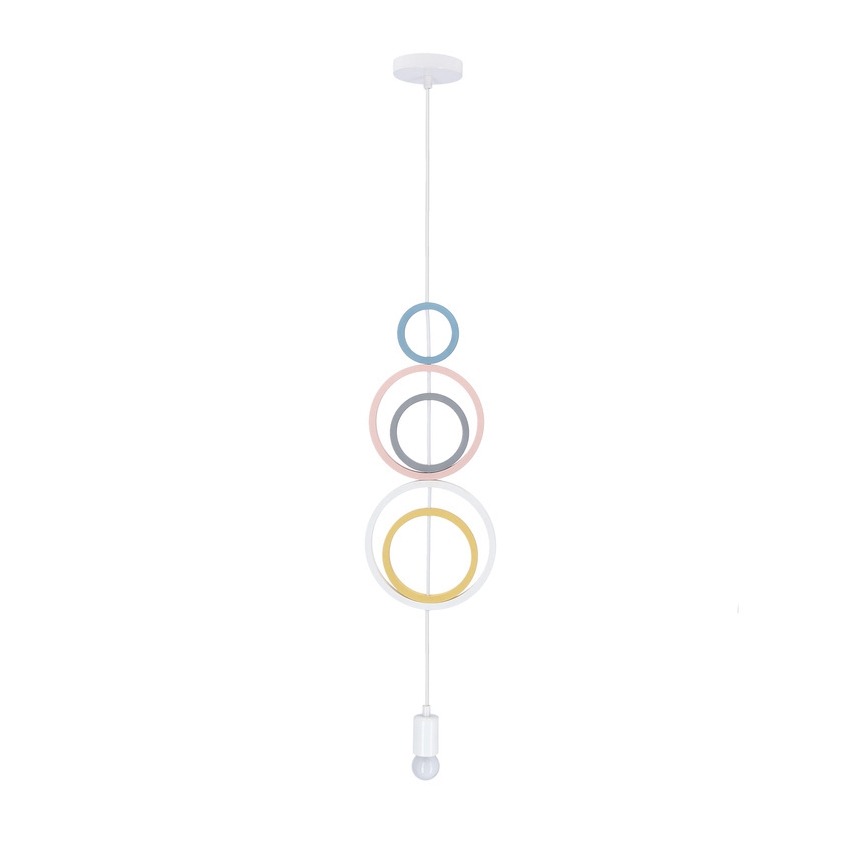 Lustre infantil suspenso por cabo HOOPS 1xE27/20W/230V pr. 19 cm multicolorido