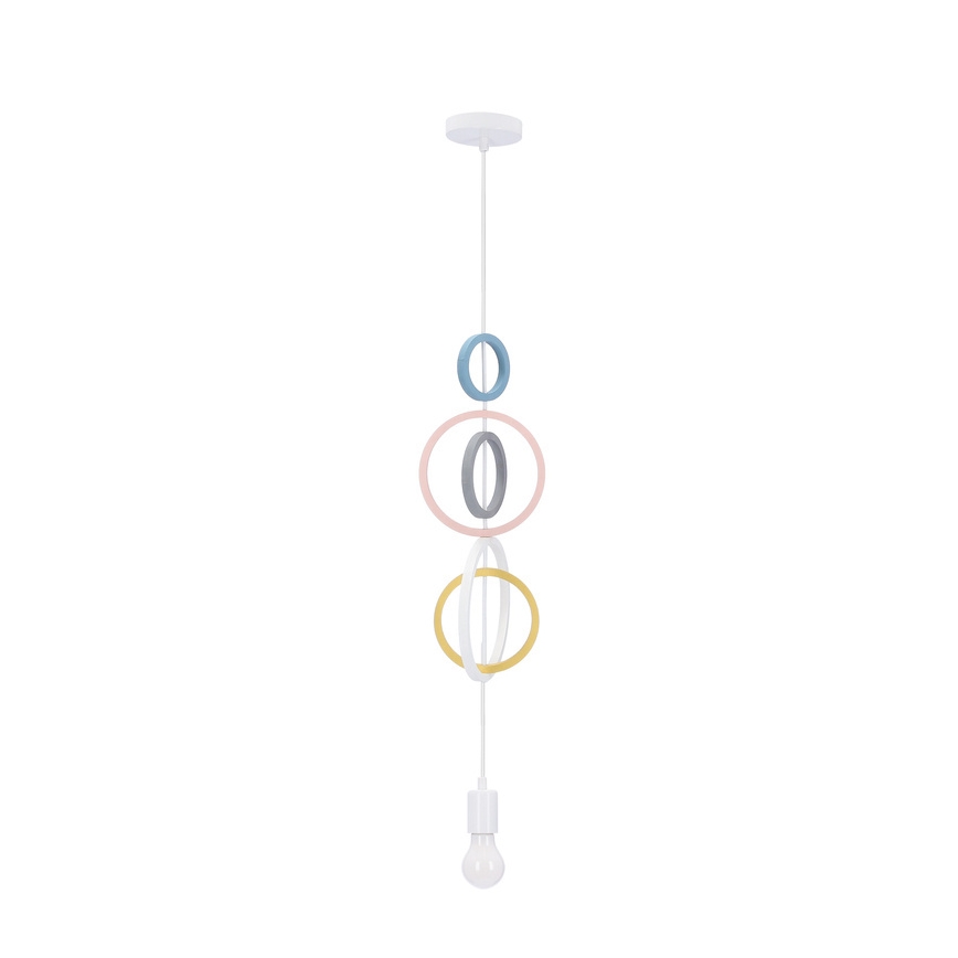 Lustre infantil suspenso por cabo HOOPS 1xE27/20W/230V pr. 19 cm multicolorido