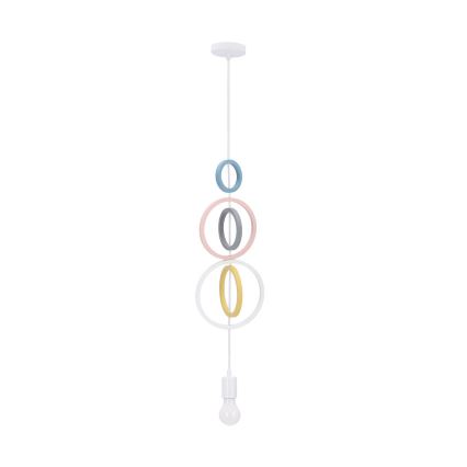 Lustre infantil suspenso por cabo HOOPS 1xE27/20W/230V pr. 19 cm multicolorido