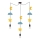 Lustre infantil suspenso por cabo TRIO 3xE27/20W/230V, amarelo/azul