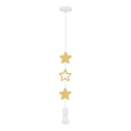 Lustre infantil suspenso STARS 1xE27/20W/230V amarelo/branco