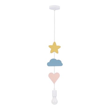 Lustre infantil suspenso TRIO 1xE27/20W/230V amarelo/azul/rosa