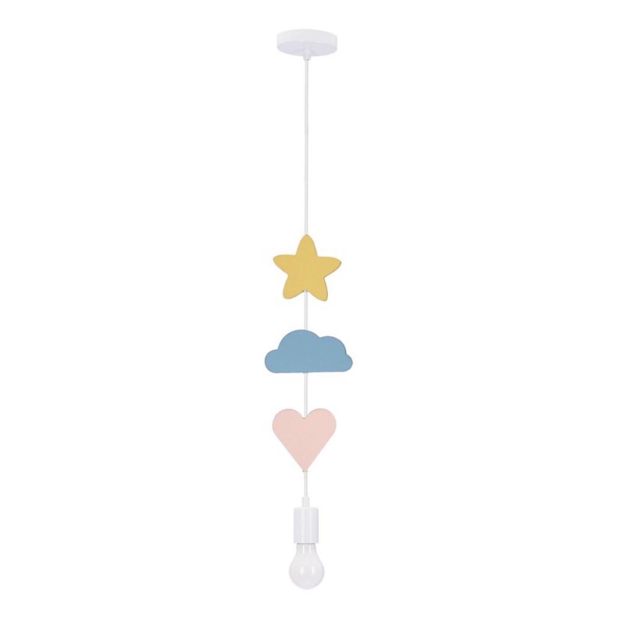 Lustre infantil suspenso TRIO 1xE27/20W/230V amarelo/azul/rosa