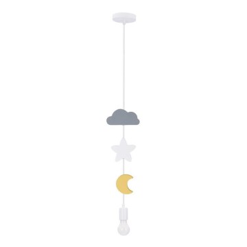 Lustre infantil suspenso TRIO 1xE27/20W/230V cinza/branco/amarelo