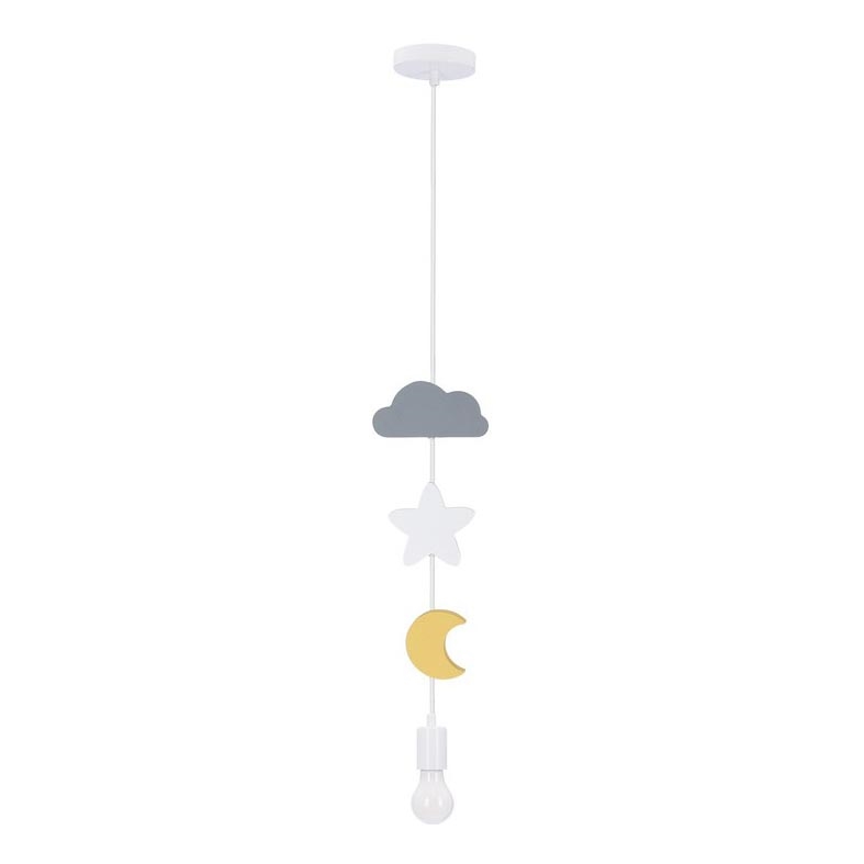 Lustre infantil suspenso TRIO 1xE27/20W/230V cinza/branco/amarelo