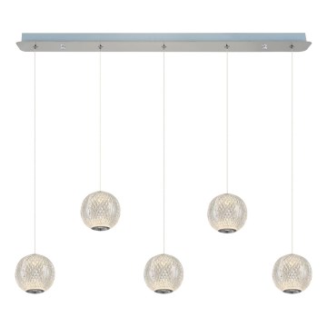 Lustre LED de suspensão CREMONA 5xLED/5W/230V 3000K cromado fosco