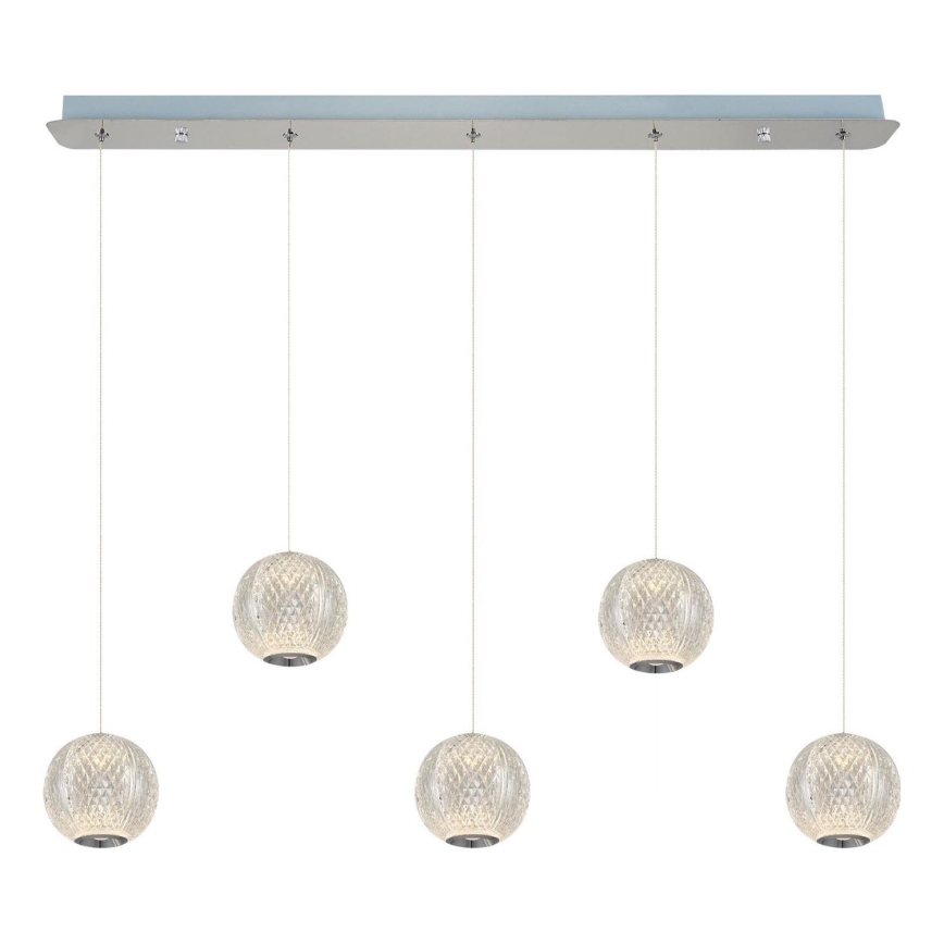Lustre LED de suspensão CREMONA 5xLED/5W/230V 3000K cromado fosco