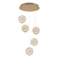 Lustre LED de suspensão CREMONA 5xLED/5W/230V 3000K dourado