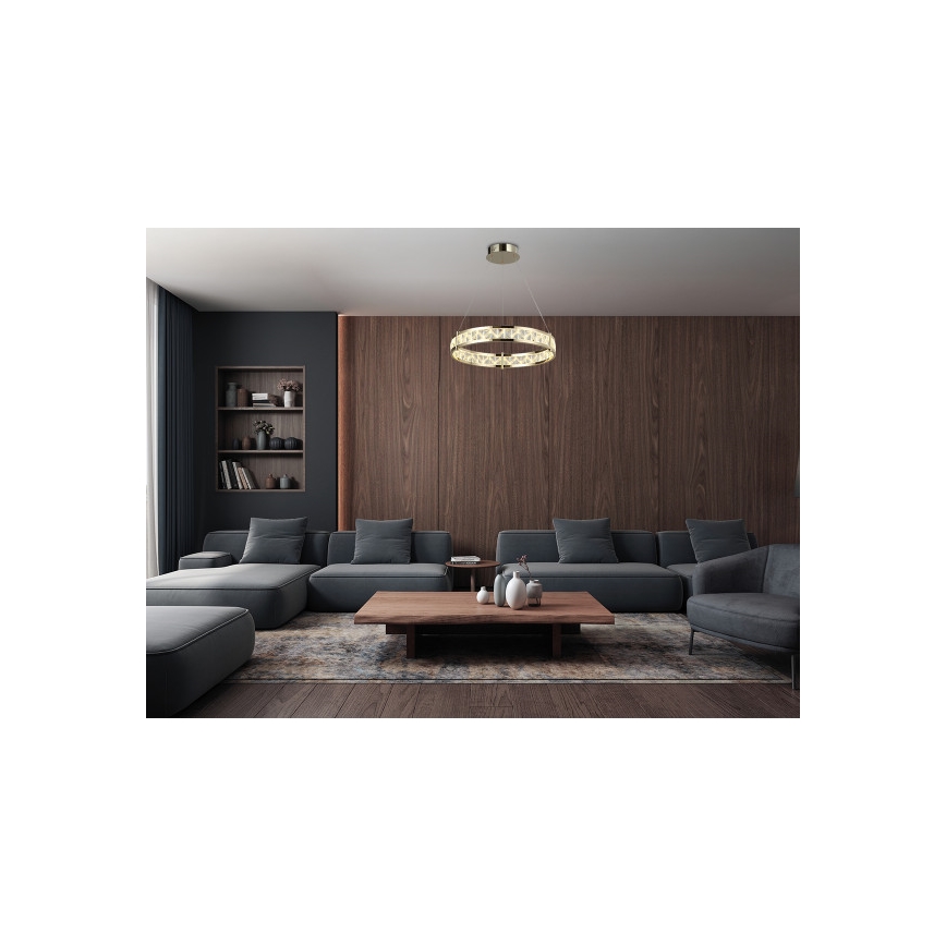 Lustre de cristal LED dimerizável suspenso por cabo ENRIQUE LED/40W//230V 3000-6000K Ø 60 cm + comando remoto
