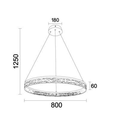 Lustre LED dimável suspenso por cabo ALIANZ LED/60W/230V 3000-6000K, diâmetro 80 cm + comando remoto
