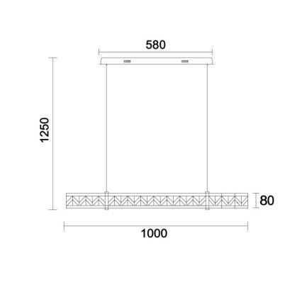 Lustre de cristal LED dimerizável suspenso por cabo ENRIQUE LED/20W//230V 3000-6000K + controlo remoto