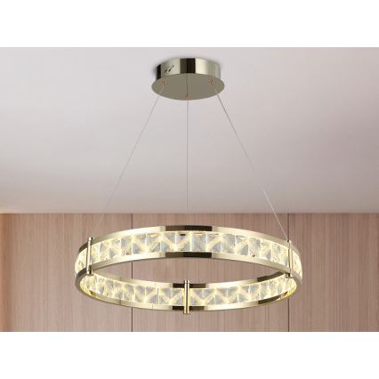 Lustre LED de cristal dimerizável suspenso por cabo ENRIQUE LED/55W//230V 3000-6000K diâmetro 80 cm + comando remoto