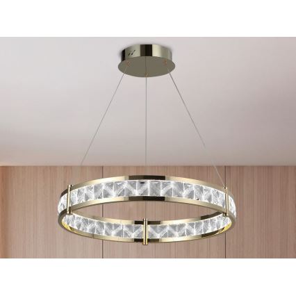 Lustre LED de cristal dimerizável suspenso por cabo ENRIQUE LED/55W//230V 3000-6000K diâmetro 80 cm + comando remoto