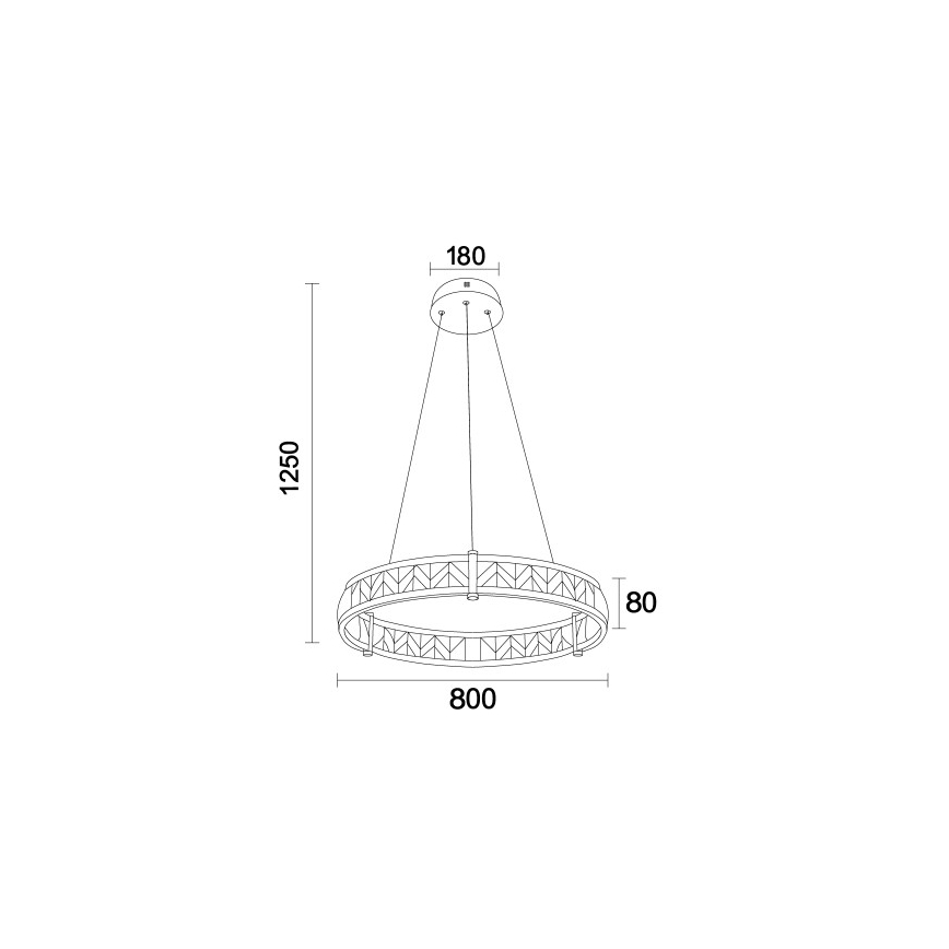 Lustre LED de cristal dimerizável suspenso por cabo ENRIQUE LED/55W//230V 3000-6000K diâmetro 80 cm + comando remoto