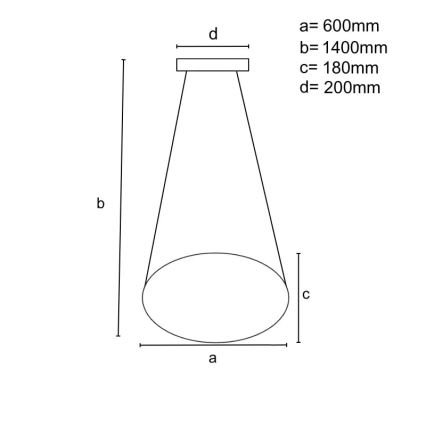 Lustre LED dimmerizável em cabo LED/70W/230V 3000-6500K diâmetro 60 cm cromo brilhante + comando à distância