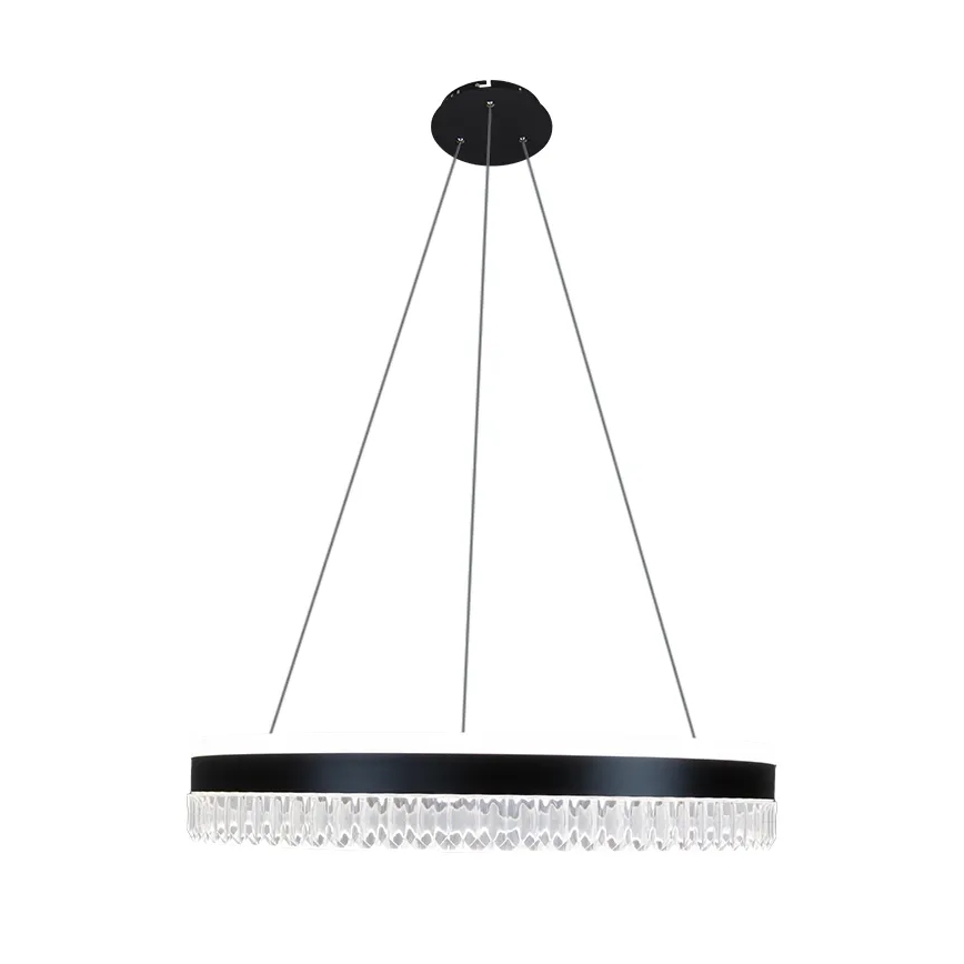 Lustre de cristal LED regulável em cabo LED/80W/230V 3000-6500K preto + comando à distância