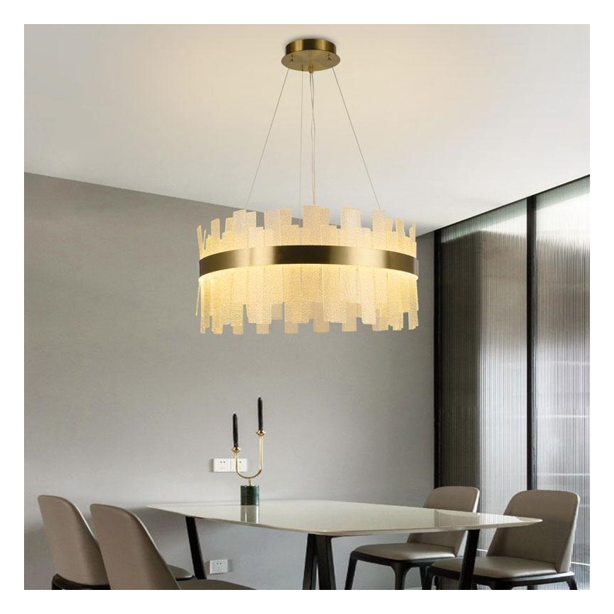Lustre de cristal LED regulável em cabo LED/40W/230V 3000-6500K com controlo remoto