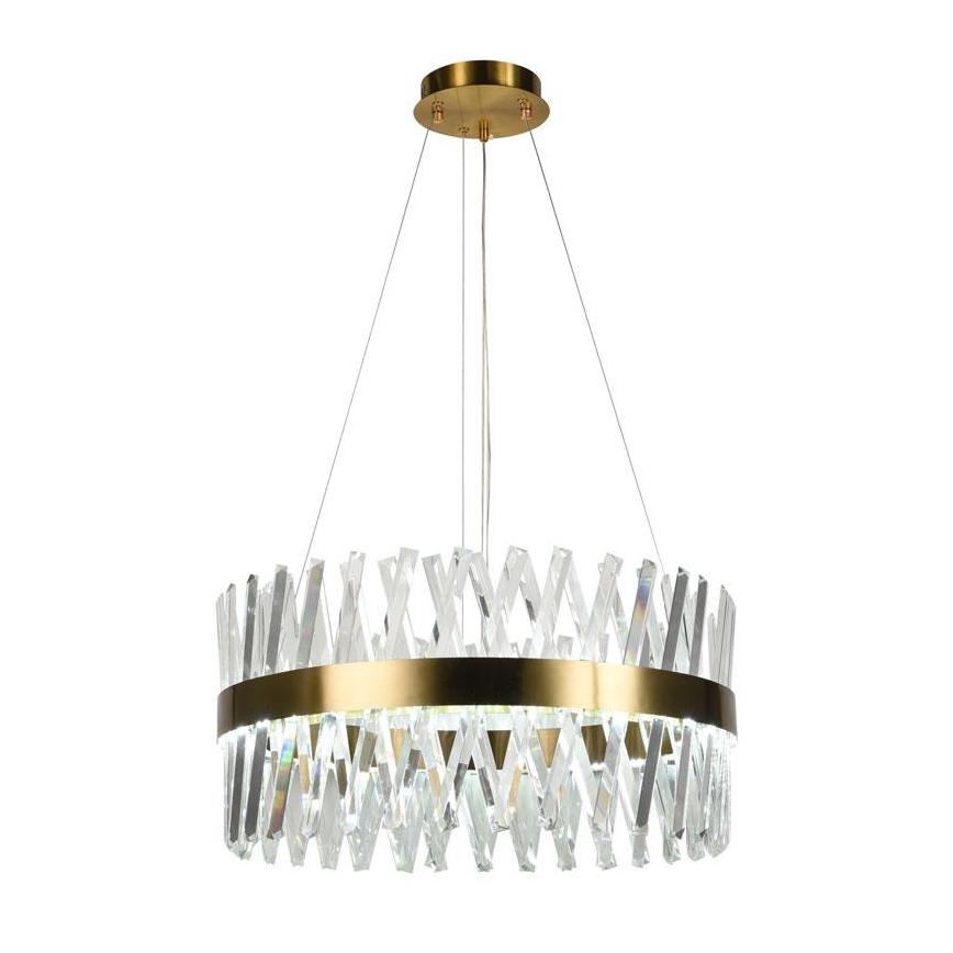 Lustre de cristal LED dimmerizável em cabo LED/80W/230V 3000-6500K dourado + comando à distância