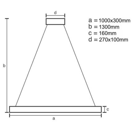 Lustre LED dimmerizável em cabo LED/50W/230V 3000-6500K dourado + controlo remoto