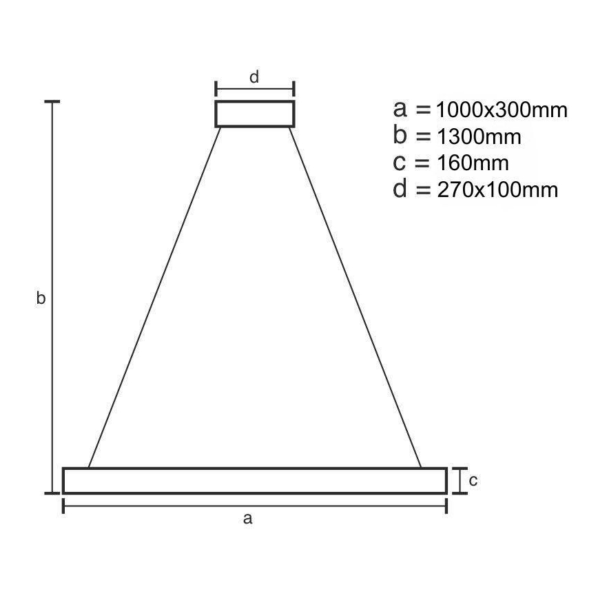 Lustre LED dimmerizável em cabo LED/50W/230V 3000-6500K dourado + controlo remoto