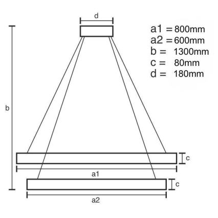 Lustre de cristal LED dimmerizável em cabo LED/90W/230V 3000-6500K dourado/cromado + controlo remoto