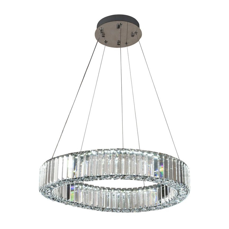 Lustre de cristal LED regulável em cabo LED/40W/230V 3000-6500K cromo brilhante + controlo remoto