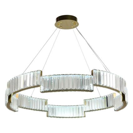 Lustre de cristal LED regulável em cabo LED/60W/230V 3000-6500K dourado + comando à distância