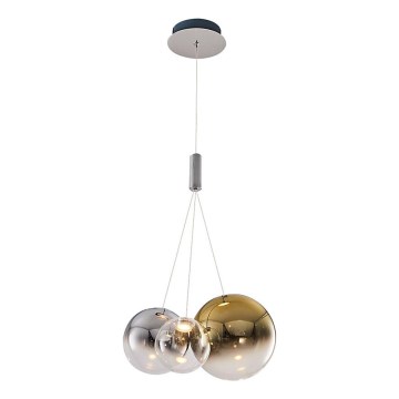 Lustre LED em cabo ENNA 3xG9/5W/230V 3000K fumê/dourado