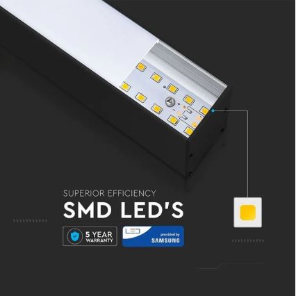 Lustre LED em cabo CHIP SAMSUNG LED/40W/230V 4000K preto